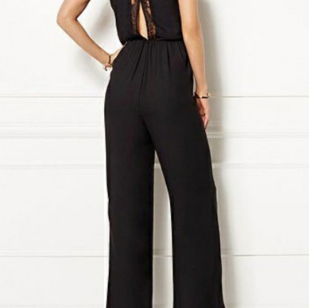 Black Jumpsuit with Lace Back
